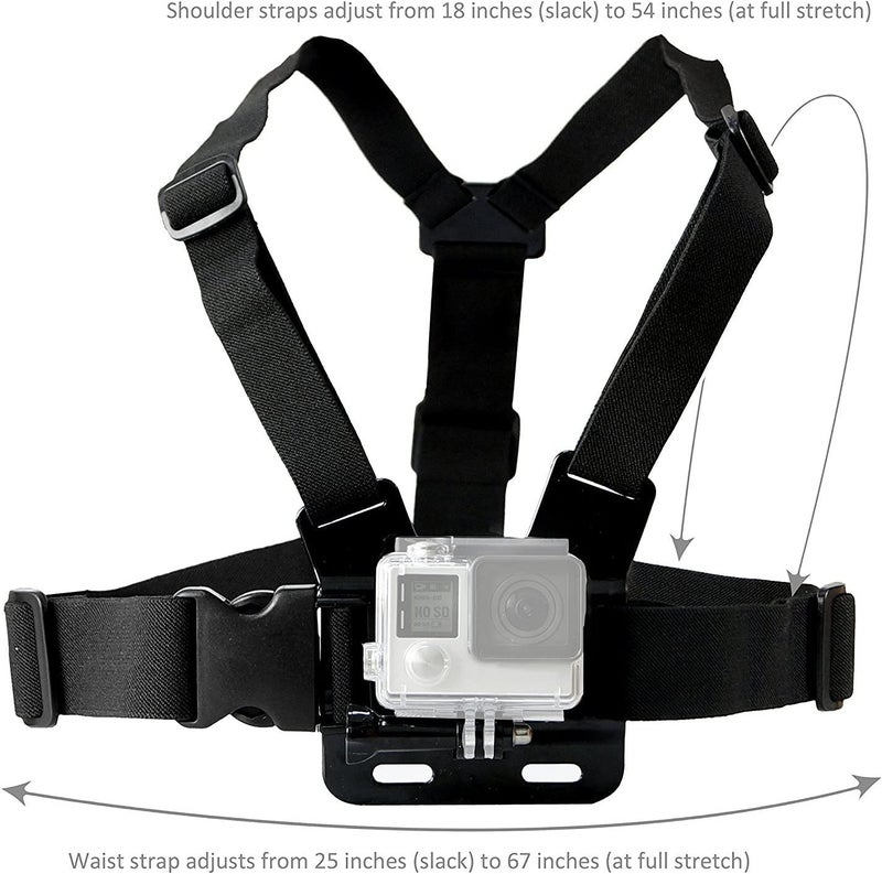 VVHOOY Universal Action Camera Accessories Bundle Head Chest Strap Mount/Selfie Stick/Floating Hand Grip Compatible with Dragon Touch/AKASO EK7000 Brave 4 5 6 7 LE V50X/GoPro Hero 13 12 11 10 9 8 7 - Image 2